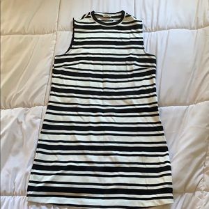 Garage Black and White Striped Bodycon Dress